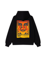 OBEY Icon Stencil Flame Black Hoodie