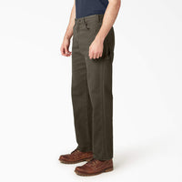 DICKIES Relaxed Fit Heavyweight Duck Carpenter Rinsed Moss Pants