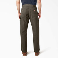 DICKIES Relaxed Fit Heavyweight Duck Carpenter Rinsed Moss Pants