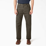 DICKIES Relaxed Fit Heavyweight Duck Carpenter Rinsed Moss Pants