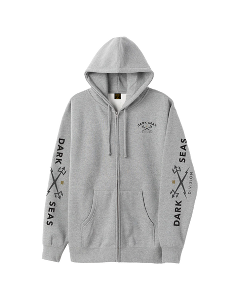 DARK SEAS Headmaster Heather Gunmetal Zip Hoodie