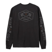 DARK SEAS Pinback Lng Sleeve Blk Tee