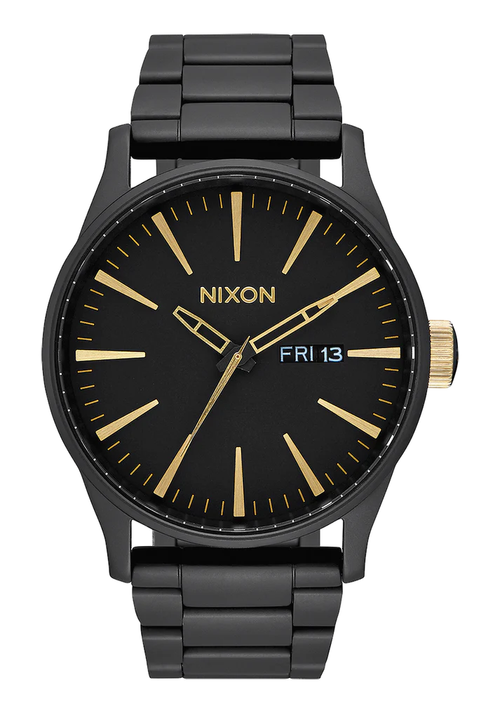 NIXON Sentry SS Mt Black/Gold Watch – Defy Boardshop