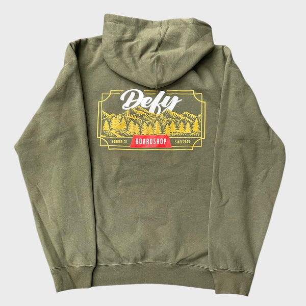 DEFY Mountains Olive Hoodie