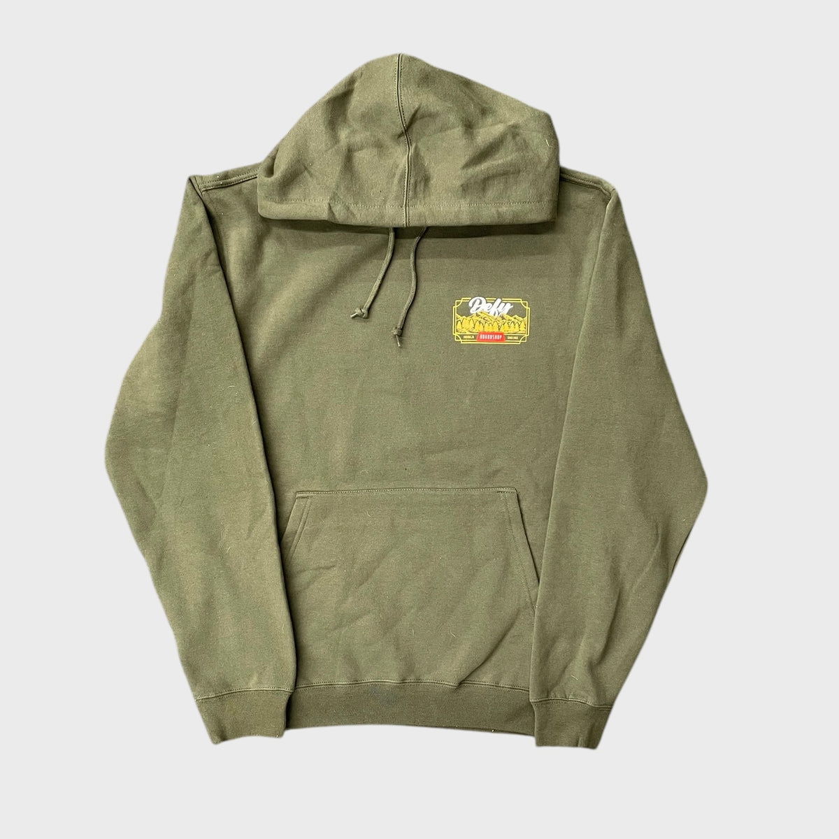 DEFY Mountains Olive Hoodie – Defy Boardshop