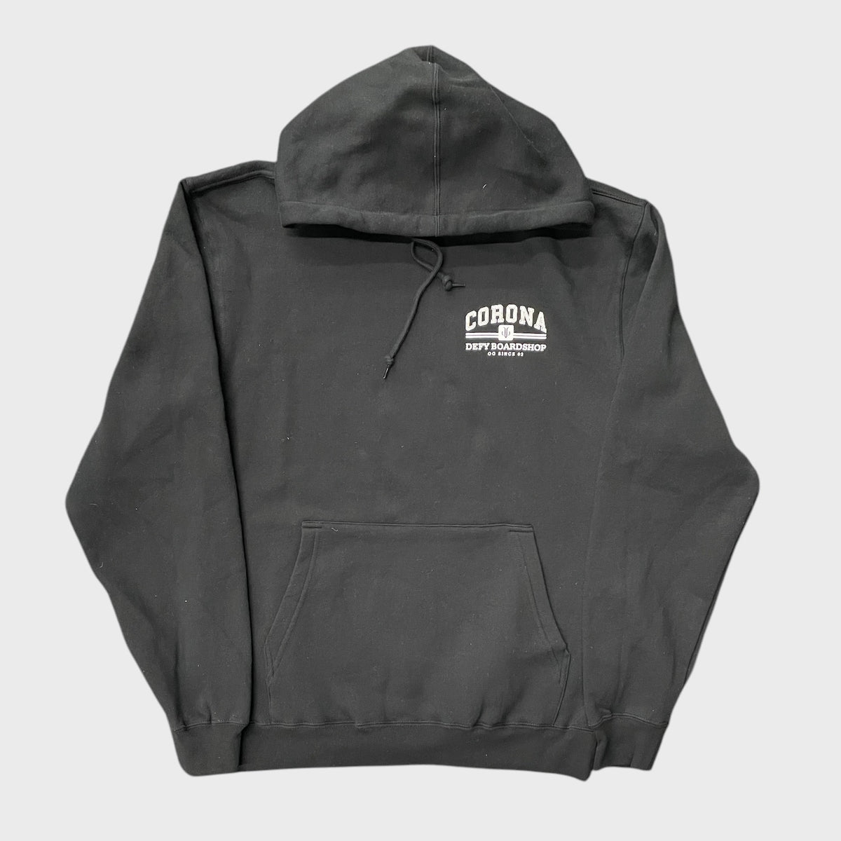 DEFY Corona Black Hoodie – Defy Boardshop
