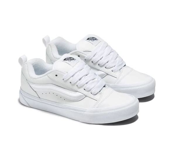 VANS Knu Skool White Leather Shoe – Defy Boardshop