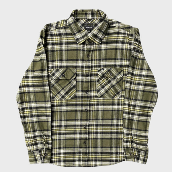 BRIXTON Bowery Olive Flannel