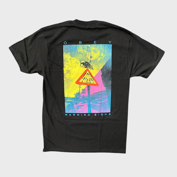 OBEY Warning Sign Black Tee