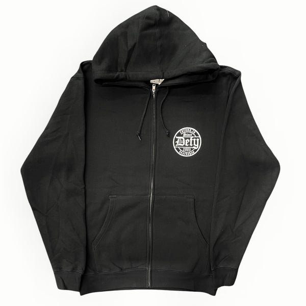 DEFY Gothic Black Zip Hoodie