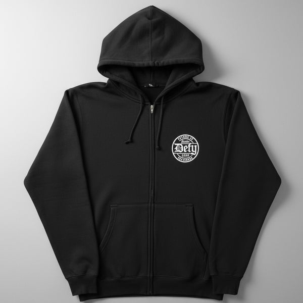 DEFY Gothic Black Zip Hoodie