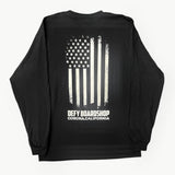 DEFY Flag Black Long Sleeve Tee