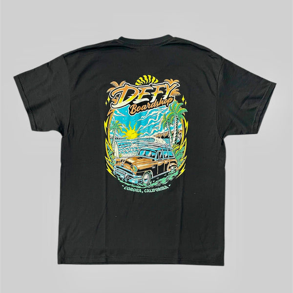 DEFY Surf Wagon Black Tee