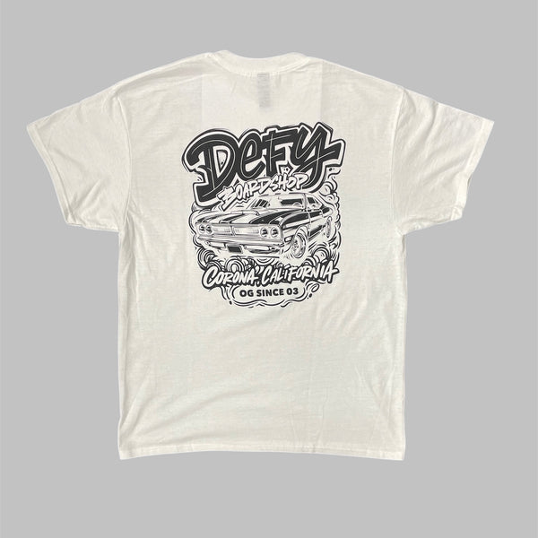 DEFY Hot Rod White Tee