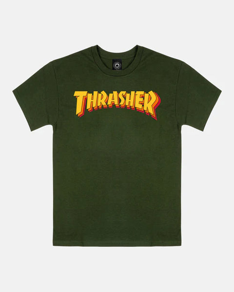 THRASHER Stacked Forest Green Tee