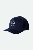 BRIXTON Crest Navy Cord Snapback Hat