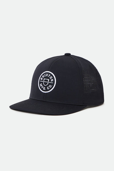 BRIXTON Crest Netplus Utility Black Snapback Hat